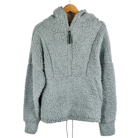 Prana Polar Escape Permafrost Sherpa Half Zip Bluish Gray Size Medium - Picture 2 of 9